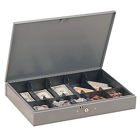 MMF Steelmaster Cash Box 10 Compartments, Gray 